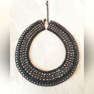 Black and charcoal rhinestone necklace